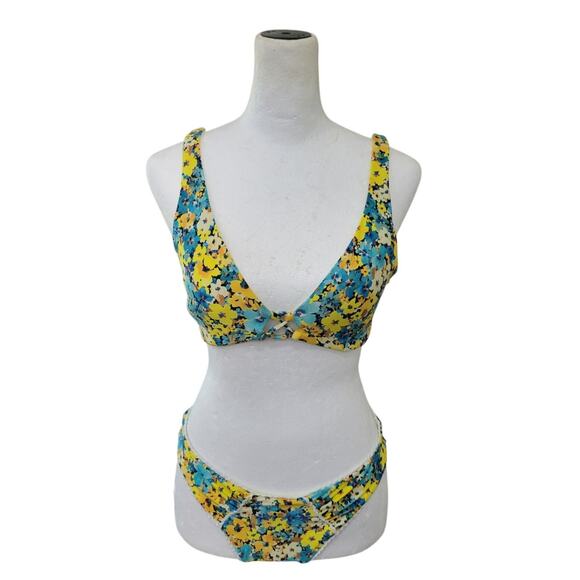 L‎ Space Playa Bikini Swimsuit Women's Size Large Daisy Diamond Two Piece Floral - Picture 1 of 15